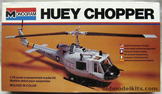 Monogram 1/48 Bell UH-1C Huey Iroquois Air Force Rescue Chopper, 5202 plastic model kit